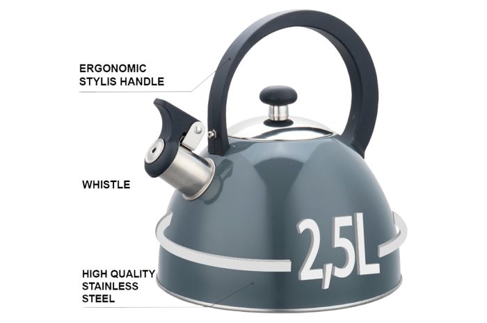 Чайник нержавеющий Maestro 2.5л серый (MR-1302-GREY)