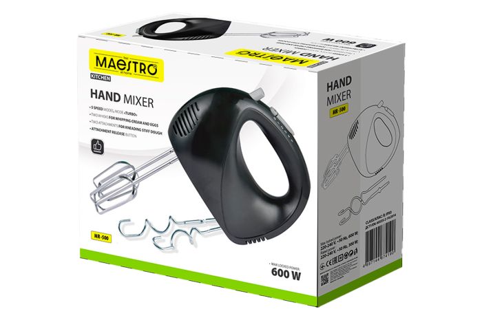 Міксер ручний Maestro 600Вт чорний (MR-500)