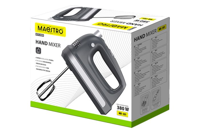 Міксер ручний Maestro 380Вт чорний (MR-501)