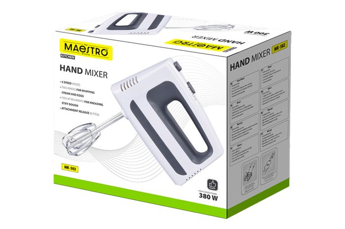 Міксер ручний Maestro 380Вт білий (MR-502)