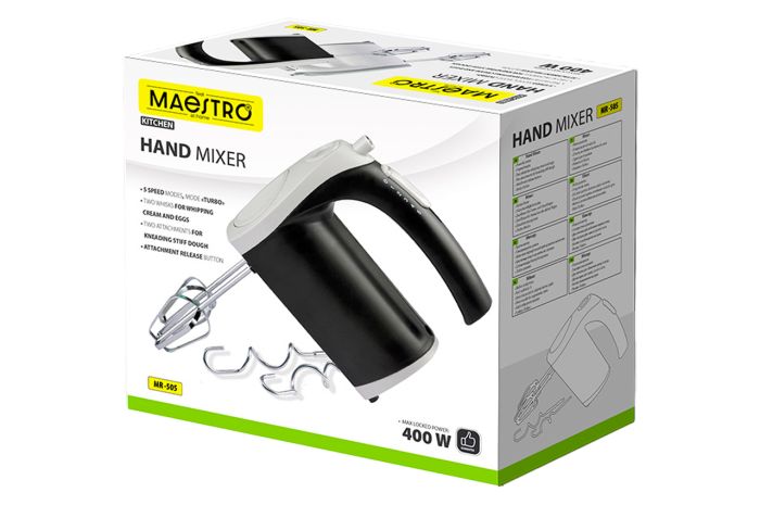 Міксер ручний Maestro 400Вт білий (MR-505-WHITE)