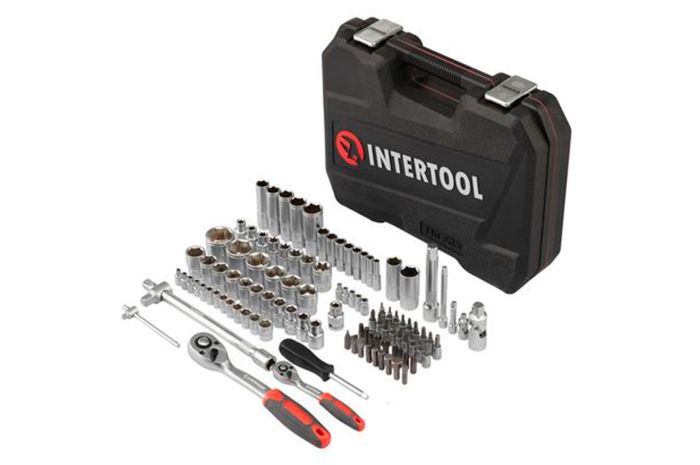 Набор инструмента Intertool 1/4" x 1/2" x 110ед RED (ET-9108)
