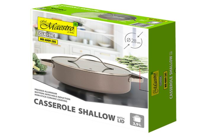 Кастрюля антипригарная Maestro 280мм x 3.9л низкая Ceramic (MR-4009-28S)