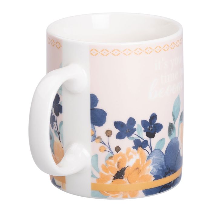 Кружка порцелянова з квітковим принтом 400 (мл) для чаю та кави RX-N240139CR