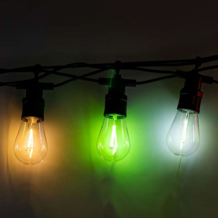 Гірлянда вулична у стилі ретро світлодіодна мультиколор S14 на 10 LED ламп завдовжки 5 метрів S14ML