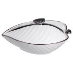 Супниця 800 (мл) порцелянова 32×21×16 (см) з кришкою Білий з сріблом XL-4054AS