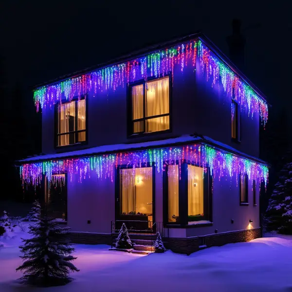 Вулична гірлянда Бахрома 25 м 405 LED гірлянда штора білий провід Мультиколор 25MWML