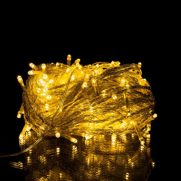 Новорічна гірлянда кімнатна нитка 18 м 180 LED кімнатна гірлянда білий провід Жовте світло W180LED18MWY